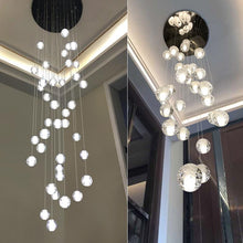 Load image into Gallery viewer, Crystal bubbles ball chandelier modern hanging glass pendant lights for staircase
