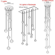 Load image into Gallery viewer, Crystal bubbles ball chandelier modern hanging glass pendant lights for staircase