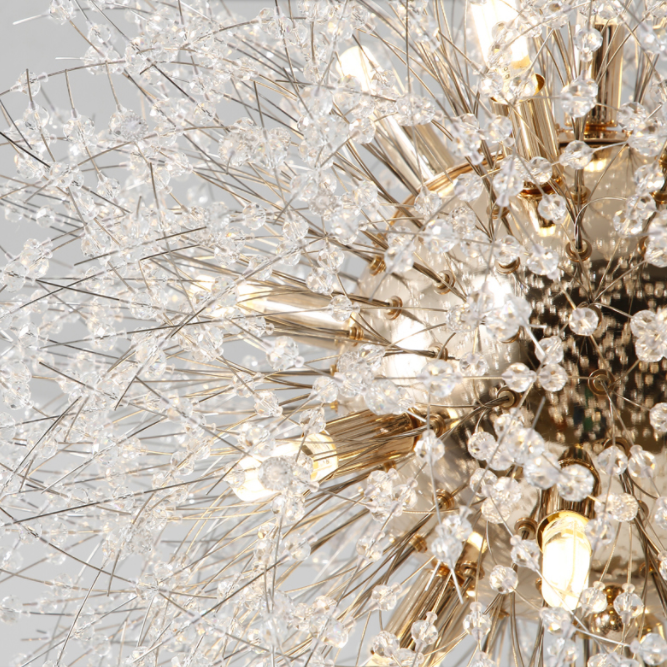 Global Ambient Chandelier light Electroplated Pendant Lamp With Crystal