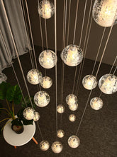 Load image into Gallery viewer, Crystal bubbles ball chandelier modern hanging glass pendant lights for staircase