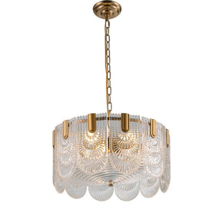 Luxury drum chandelier golden electroplating drum pendant lighting