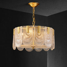 Load image into Gallery viewer, Luxury drum chandelier golden electroplating drum pendant lighting
