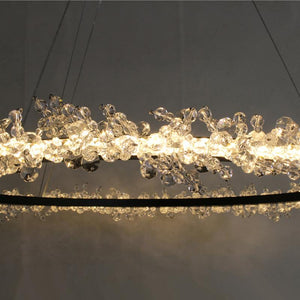 Modern Crystal Chandelier light Bling circular pendant lamp for dining room