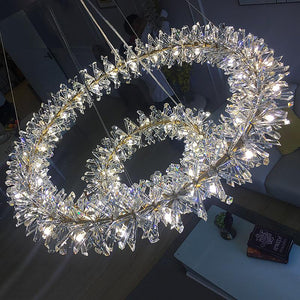 Crystal living room chandeliers modern luxury foyer round pendent light