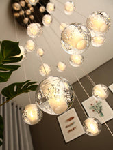 Load image into Gallery viewer, Crystal bubbles ball chandelier modern hanging glass pendant lights for staircase
