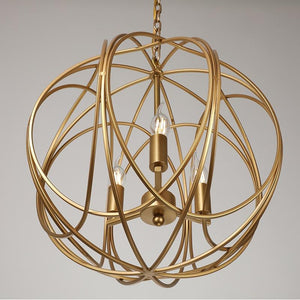 Retro golden chandeliers classic cage pendant lamp