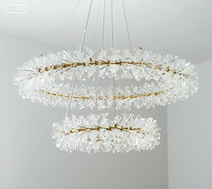 Crystal living room chandeliers modern luxury foyer round pendent light