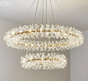 Crystal living room chandeliers modern luxury foyer round pendent light