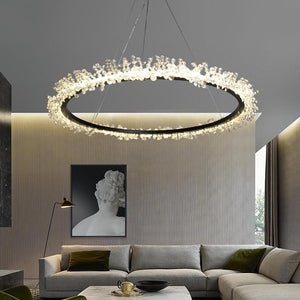 Modern Crystal Chandelier light Bling circular pendant lamp for dining room